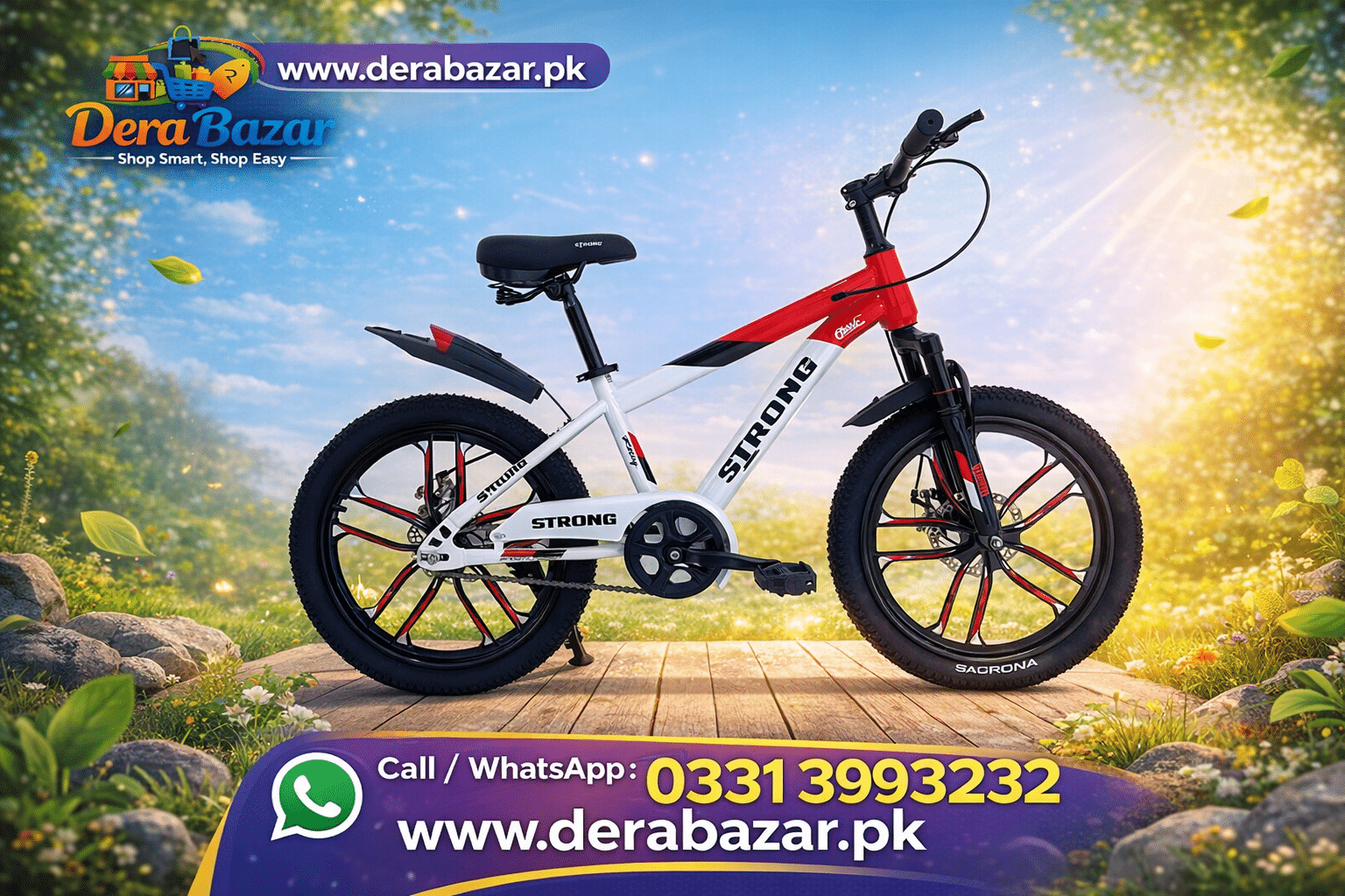 Strong Kids Bicycle – Size 20 (Red & White)