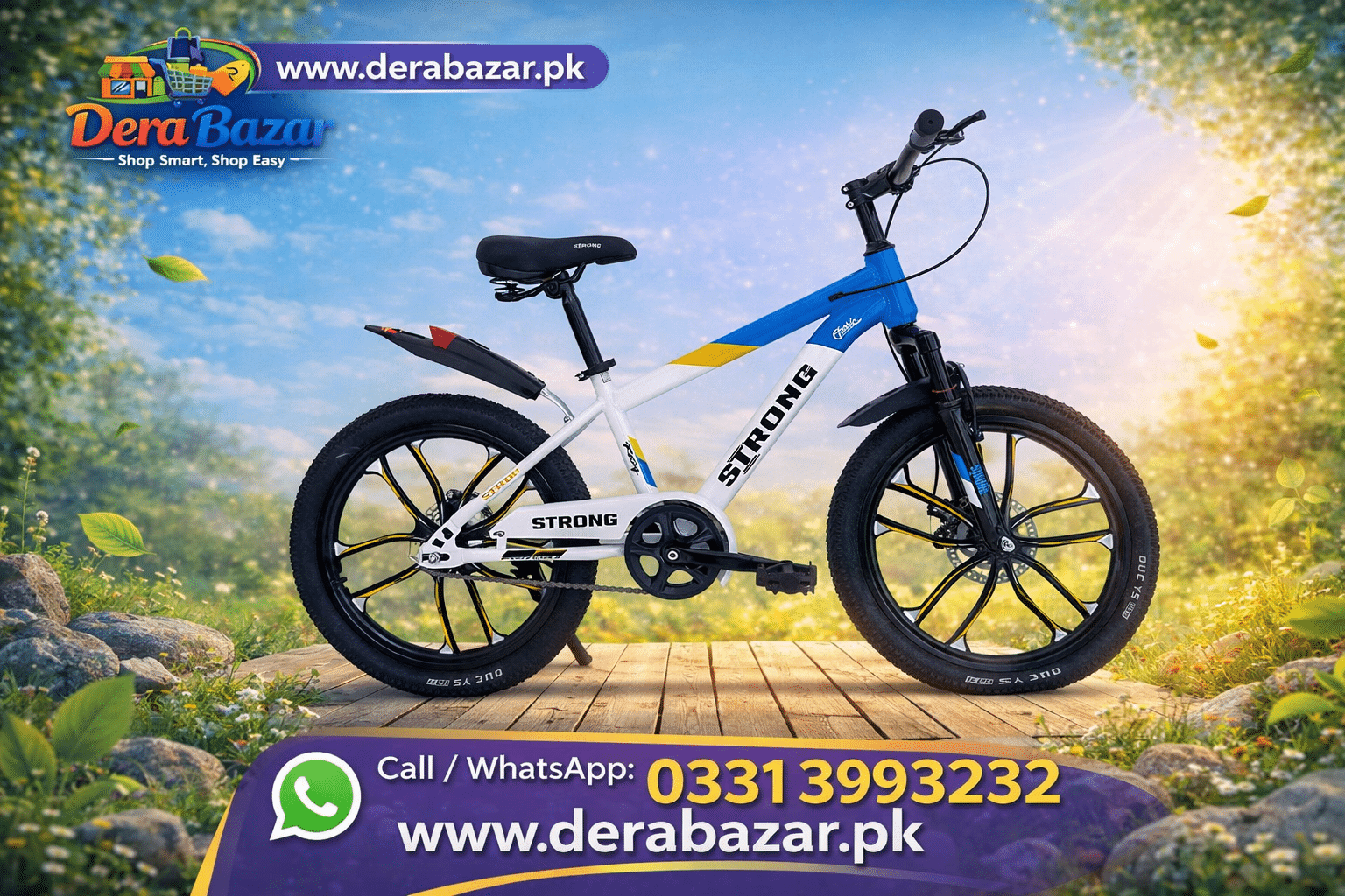 Strong Kids Bicycle – Size 24 (Blue & White)