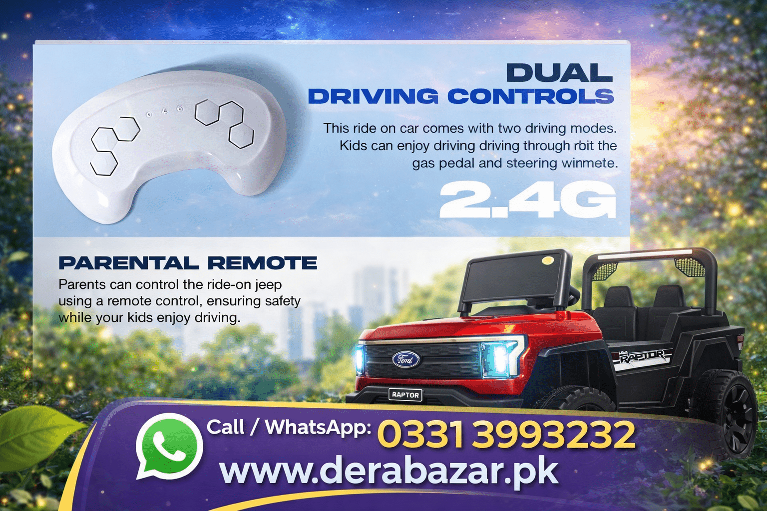 Kids Electric Ride-On Jeep with 2.4G Parental Remote – Dual Driving Modes