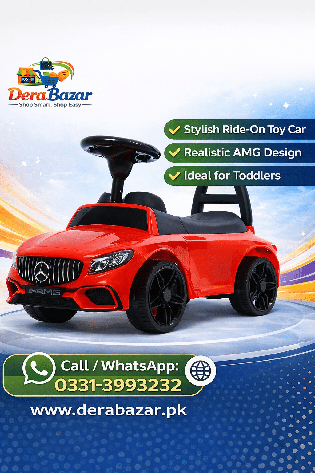 Mercedes AMG Style Kids Ride-On Push Car