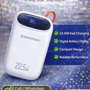 WestPoint 22.5W Fast Charging Power Bank – Digital Display & Compact Design 10,000MAH