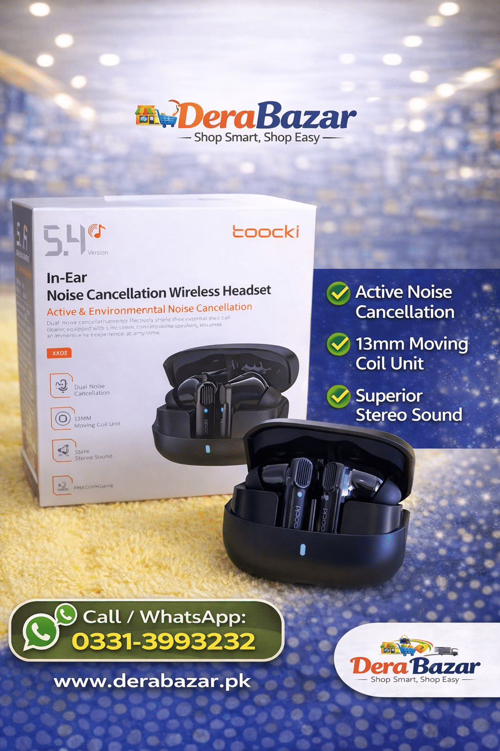 Tookie X03 In-Ear Noise Cancellation Wireless Headset