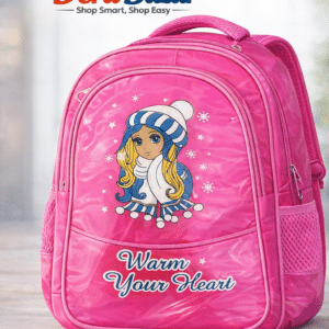 Girls Pink School Backpack – “Warm Your Heart” Stylish Kids Bag