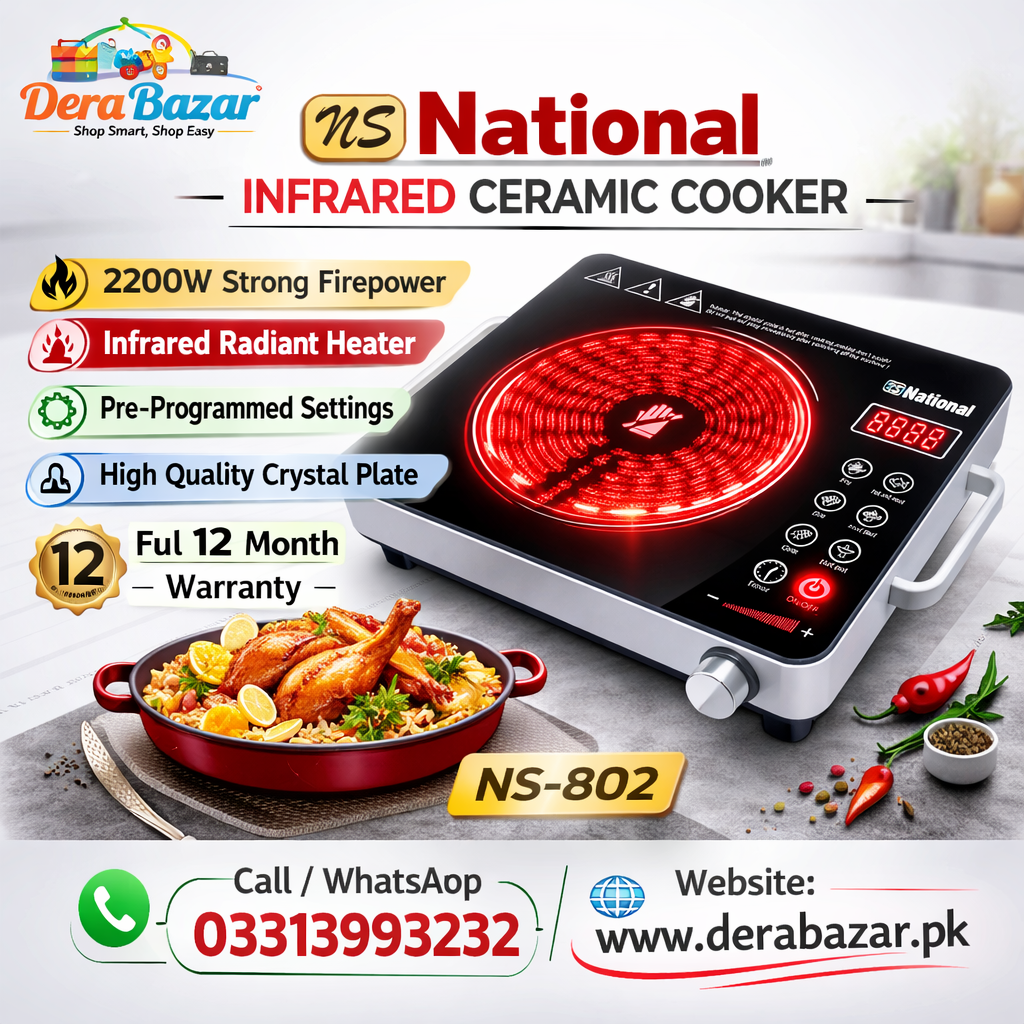 NS National Infrared Ceramic Cooker – NS-802 (2200W)