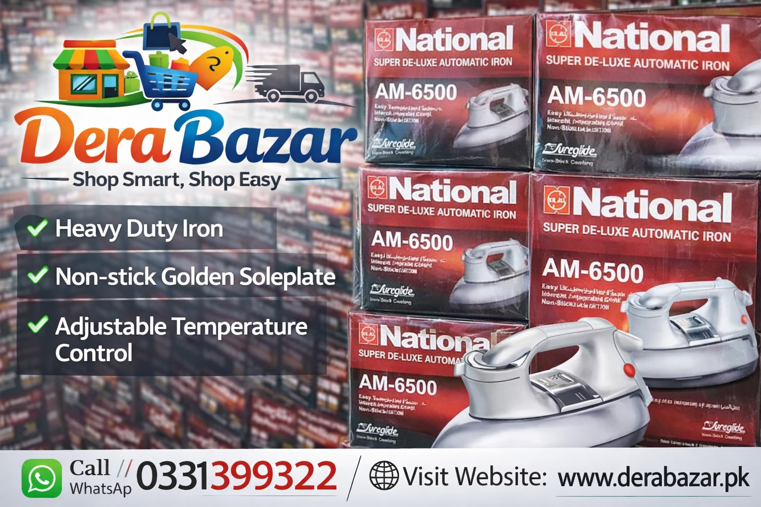 National Super De-Luxe Automatic Iron – AM-6500